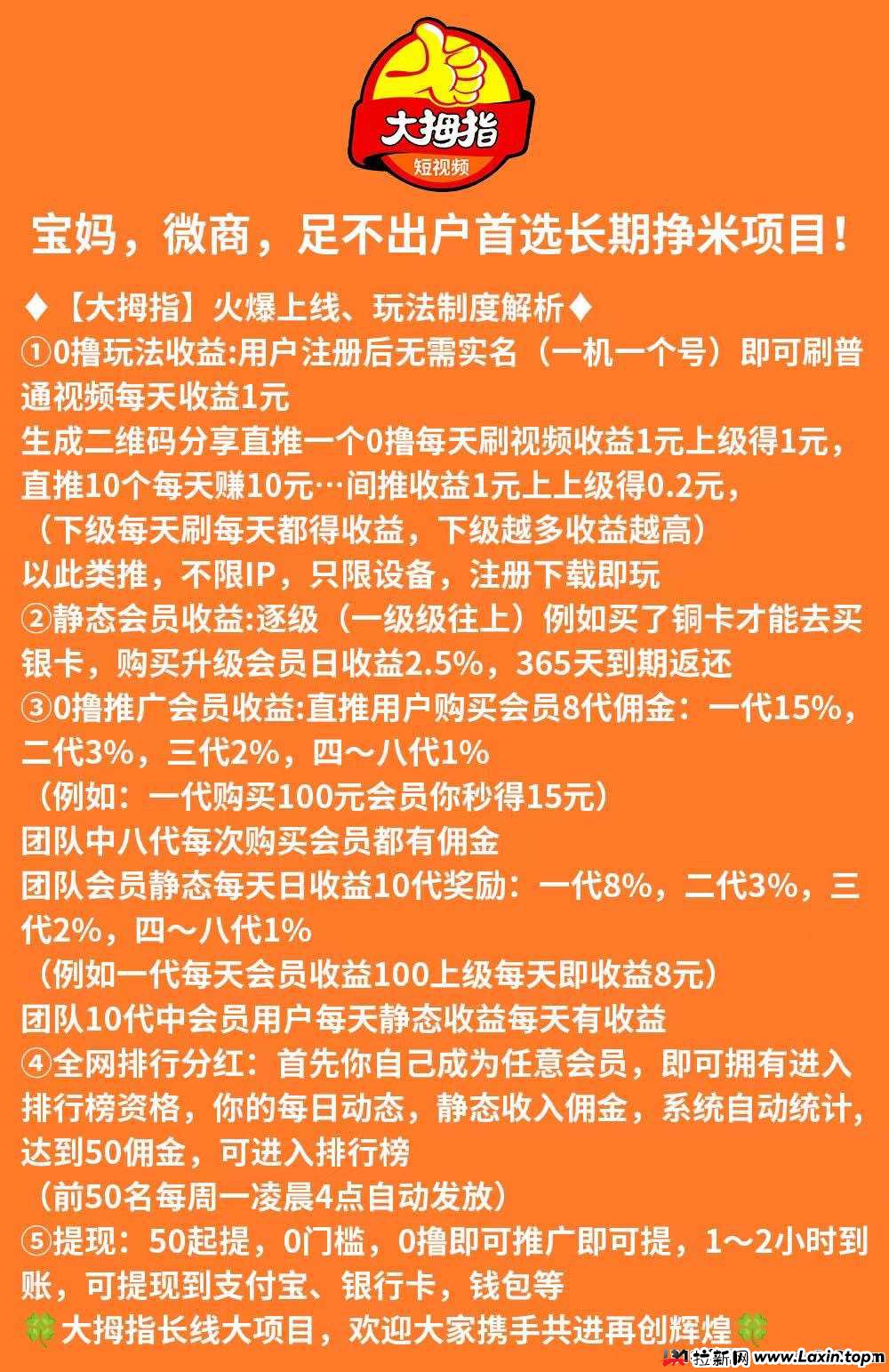 大拇指首码上线，暴力零撸神盘，长期项目速度上车